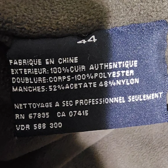 Vintage Y2K NAUTICA Genuine Leather Jacket Mens 44 Black Soft Leather Zip Front - Picture 8 of 8